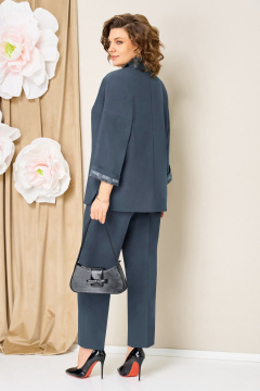 Блуза, брюки, жакет VOLNA 1427 серо-голубой_графит - фото 4