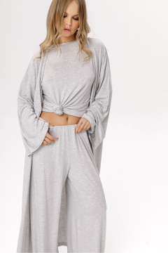Брюки, кардиган, лонгслив PiRS 6545 серый_меланж - фото 5