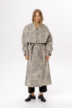 Тренч PiRS 6546 серо-бежевый - фото 1
