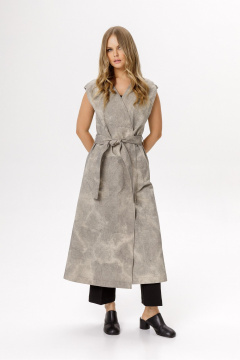 Тренч PiRS 6546 серо-бежевый - фото 2