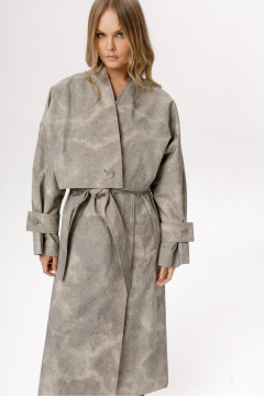 Тренч PiRS 6546 серо-бежевый - фото 3