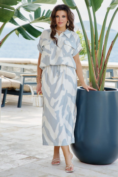 Блуза, юбка Vittoria Queen 27893 молочный/серо-голубой - фото 1