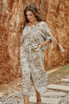 Блуза, юбка Vittoria Queen 28973 платиновый/принт - фото 3