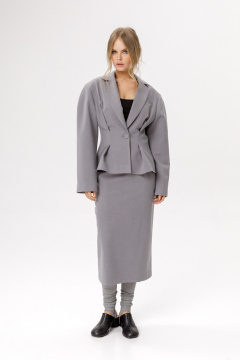 Жакет, юбка PiRS 6599 серый - фото 1
