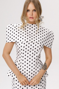 Блуза, кейп PiRS 6609 горохи_на_белом_фоне - фото 5