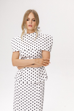 Блуза, кейп PiRS 6609 горохи_на_белом_фоне - фото 1