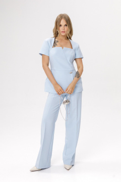 Блуза, брюки PiRS 6635 светло-голубой - фото 4
