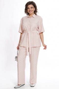 Блуза, брюки Alani Collection 2527 пудра - фото 1