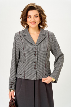 Жакет, юбка Aira Style 24133 серо-коричневый - фото 5