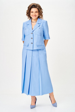 Жакет, юбка Aira Style 24140 голубой - фото 1