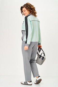 Брюки, бомбер Aira Style 24241А мята-серый - фото 5