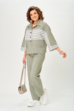 Брюки, жакет Aira Style 24250 зеленый - фото 3