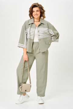 Брюки, жакет Aira Style 24250 зеленый - фото 2