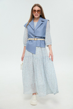 Жилет, платье NikVa 1037-2 небесный - фото 1