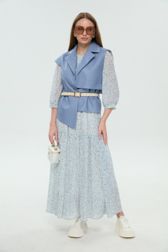 Жилет, платье NikVa 1037-2 небесный - фото 2