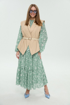 Жилет, платье NikVa 1042-1 мята и крем-брюле - фото 1