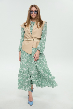 Жилет, платье NikVa 1043-1 мята и крем-брюле - фото 1