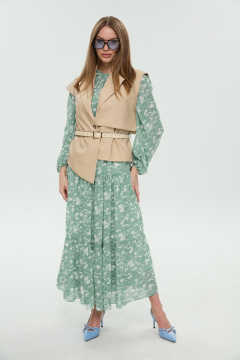 Жилет, платье NikVa 1043-1 мята и крем-брюле - фото 2