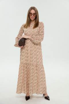 Платье NikVa 1044-1 бежевый мультиколор - фото 1