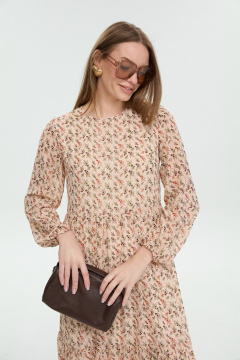 Платье NikVa 1044-1 бежевый мультиколор - фото 3