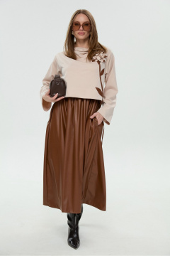 Платье NikVa 924-12 капучино и шоколад - фото 1