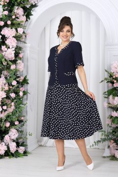 Блуза, брюки Ninele 5992 синий+горох - фото 2