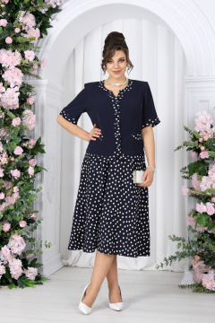 Блуза, брюки Ninele 5992 синий+горох - фото 5