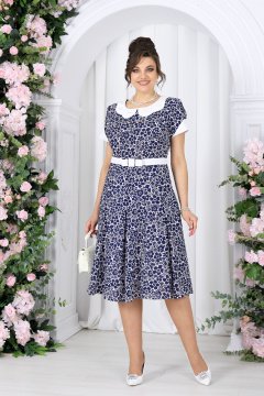 Платье Ninele 7533 синие ромашки - фото 1