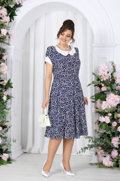 Платье Ninele 7533 синие ромашки - фото 2