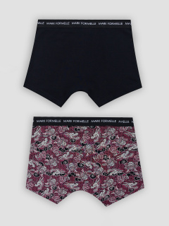 Трусы Mark Formelle 411221-2/25-5278П-5 черный_японский_паттерн_на_бордовом_3_сл_1тр_на_ЛВ - фото 2