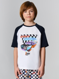 Брюки, футболка Mark Formelle 563340/25-39128ПП-0 белый_гоночная_клетка_3_сл_на_пол - фото 1