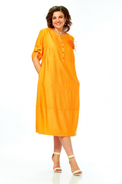 Платье Ольга Стиль С-1014 оранжевый - фото 2