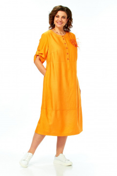 Платье Ольга Стиль С-1014 оранжевый - фото 1