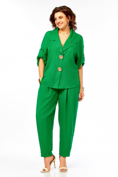 Брюки, жакет Ольга Стиль С-1013 зеленый - фото 4
