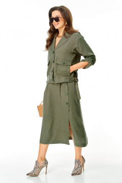 Блуза, юбка Taita plus 2609 хаки - фото 3