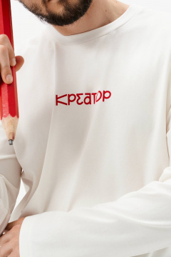 Лонгслив 10DENCY 92008 молочный/красный - фото 5