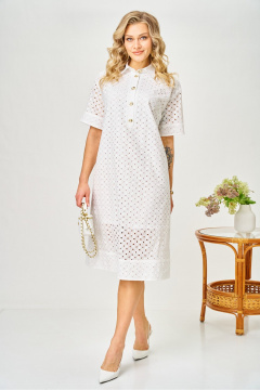 Платье AVA fashion М-188 молочный - фото 5