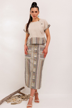 Блуза, юбка Galean Style 693.2 мятная_полоска - фото 1