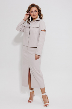 Жакет, юбка Galean Style 966.1 бежевый - фото 2