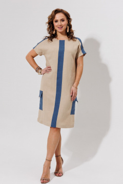 Платье Galean Style 967.1 беж_с_синим - фото 1