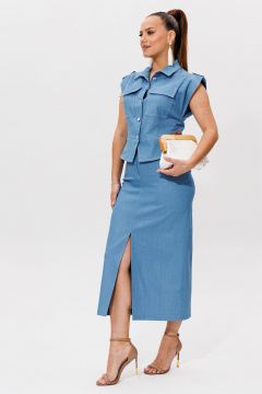 Жакет, юбка Galean Style 980.1 синий - фото 4