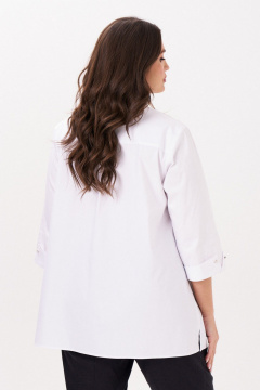 Рубашка женская с длинным рукавом и кокеткой больших размеров Панда 40840z белый - фото 3