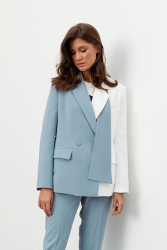 Брюки, жакет KaVaRi 8052.1 серо-голубой - фото 5