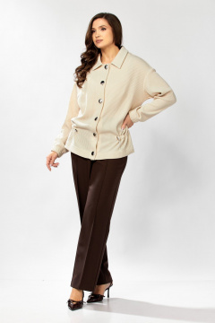 Брюки, бомбер KaVaRi 8063 молоко-шоколад - фото 3