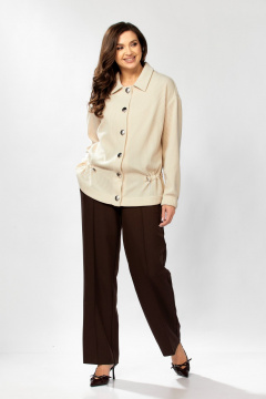 Брюки, бомбер KaVaRi 8063 молоко-шоколад - фото 2