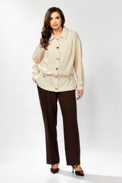 Брюки, бомбер KaVaRi 8063 молоко-шоколад - фото 1