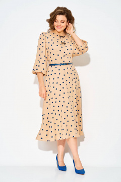 Платье Liliana 1511Л бежево-синий - фото 1