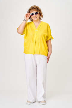 Блуза, брюки Romanovich Style 2-2896 желтый/белый - фото 2