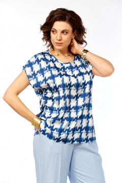 Брюки, жакет Ольга Стиль С-1012 голубой - фото 4