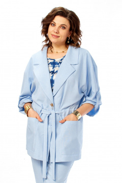 Брюки, жакет Ольга Стиль С-1012 голубой - фото 3